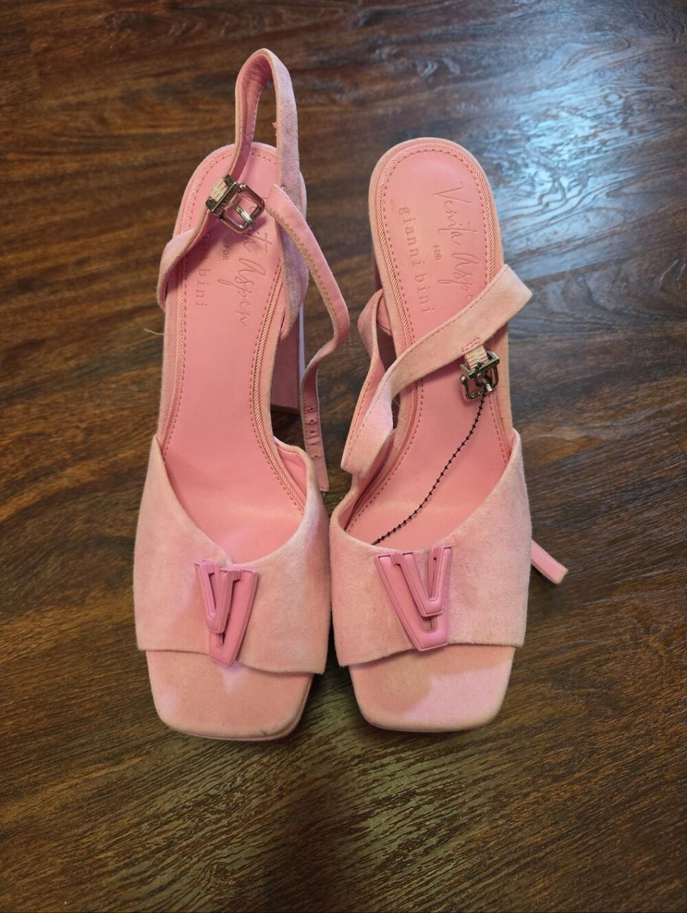 Gianni Bini x Nympha Asphyxia Pink Suede Y2K Heels Size 9.5